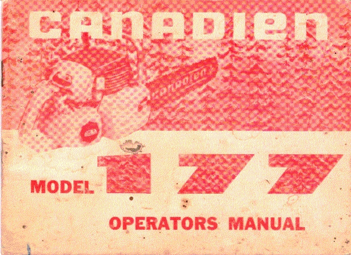 Couverture du manuel opérateur de la Canadien Model 177 — document d’époque.