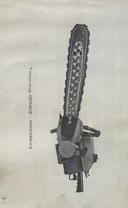 La tronçonneuse GRENADE présentée dans sa notice d’époque MANUFRANCE.