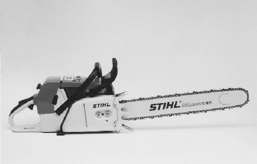 Photo de fiche d’évaluation de la STIHL 088 avec guide de 63 cm, 1997.
