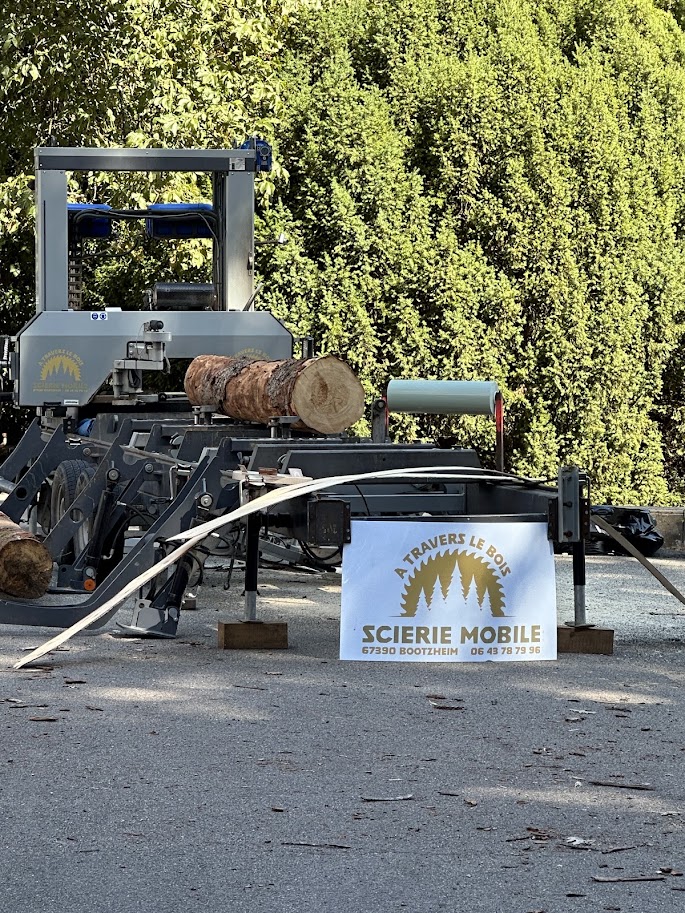 Démonstration d’une scierie mobile parmi les activités consacrées au bois et aux métiers forestiers.