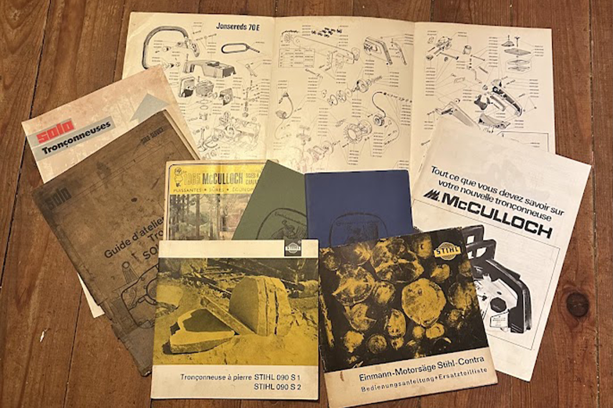 Catalogues et notices de tronçonneuses