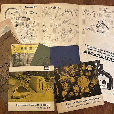 Documentation ancienne liée aux tronçonneuses